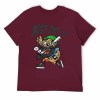 Maroon men's 'Just Do It' baseball cartoon T-shirt, breathable 100% cotton fabric.