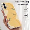 iPhone 16 Series case, yellow TPU with mango design, skin-friendly & smooth cover.
