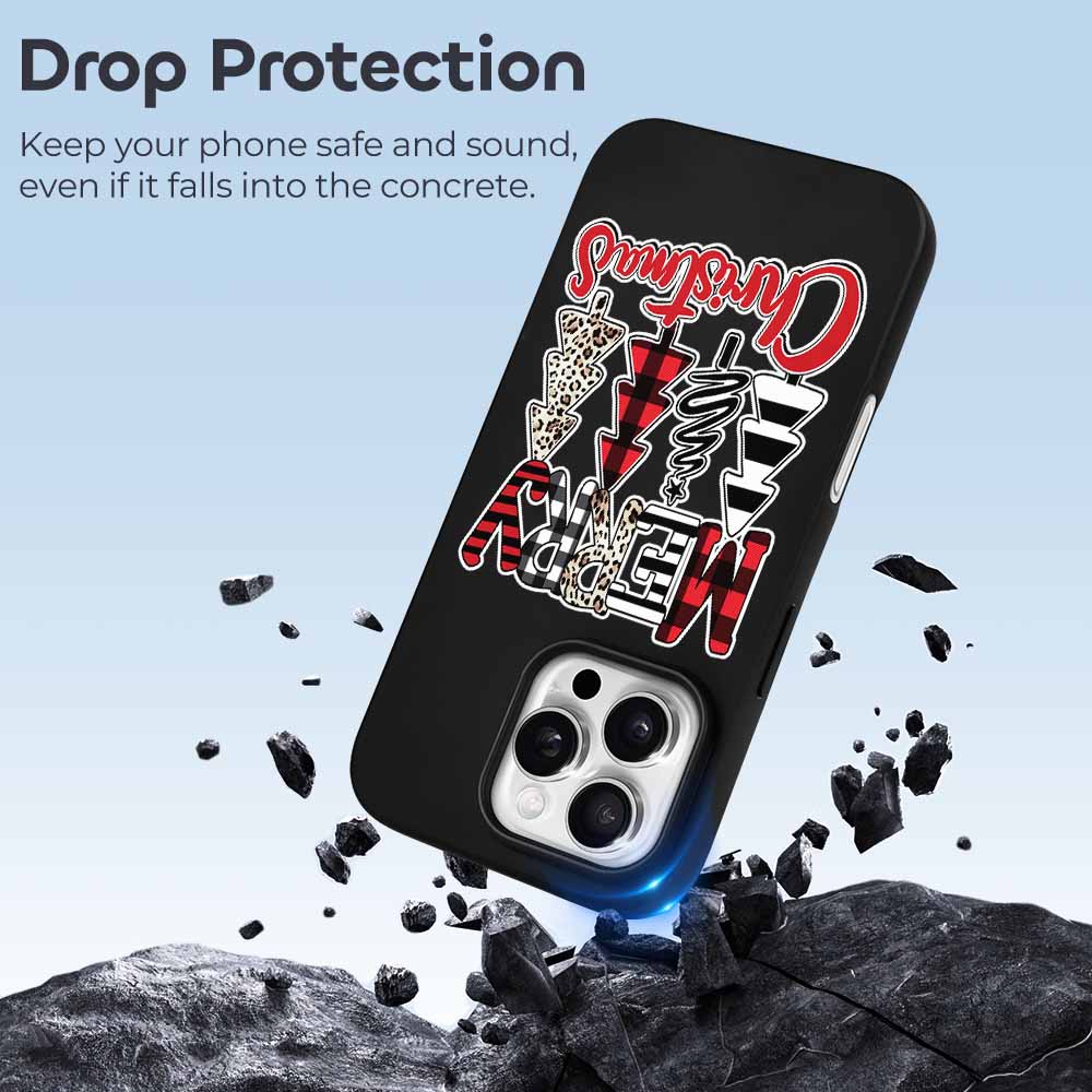 iPhone 16 Series case with drop protection, black TPU, stylish design, graphic pattern
