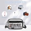 Transparent PVC satchel featuring 'TAYLOR SWIFT THE ERAS TOUR' text, shoulder bag for work and travel.