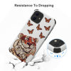 iPhone 12 Series Microfiber Case with Butterfly and Tiger Design, drop-resistant