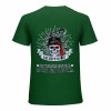 Green 100% Cotton T-shirt, Fearless Tiger skull graphic print, front view,  collection
