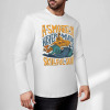 White pure cotton long sleeve T-shirt featuring 'ASMOOTH ARE MADE OF SOULFULLY' graphic, casual wear