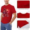 Men's red cotton t-shirt with red monster graphic print, Inkedjoy product