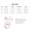 Split swimsuit size chart with measurements for length, waist, and cup, ideal for beach activities.