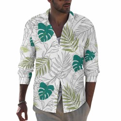 Men's long-sleeved shirt with lapel and pockets