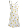 White beach sling skirt with yellow floral print, perfect for vacation or party wear