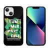 iPhone 13 case with SUMMER PARADISE design, glass back, scratch resistant, wireless charging compatible