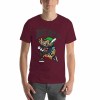 Maroon men's 'Just Do It' baseball cartoon T-shirt, 100% cotton, breathable.