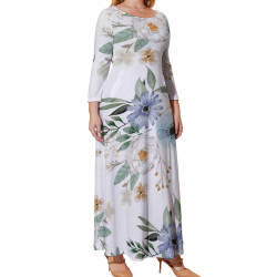 Plus Size Loose Crew Neck Long Sleeve Dress