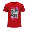 Red cotton men's Fearless Tiger graphic T-shirt, front view, collection.