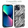 iPhone 13 case with zebra print design, black and white, made of TPU
