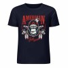Navy blue cotton T-shirt with "AMERICAN LEGEND" gorilla graphic print