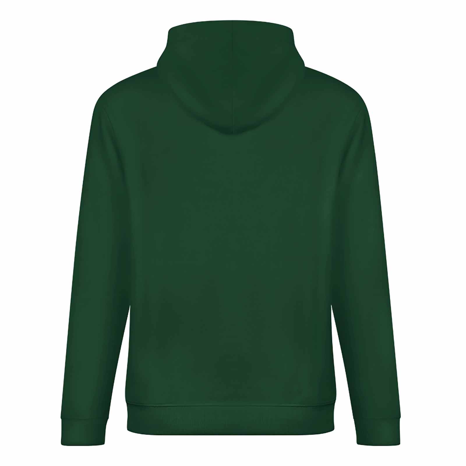 Dark green 100% cotton hooded sweater, loose fit, comfortable for daily wear
