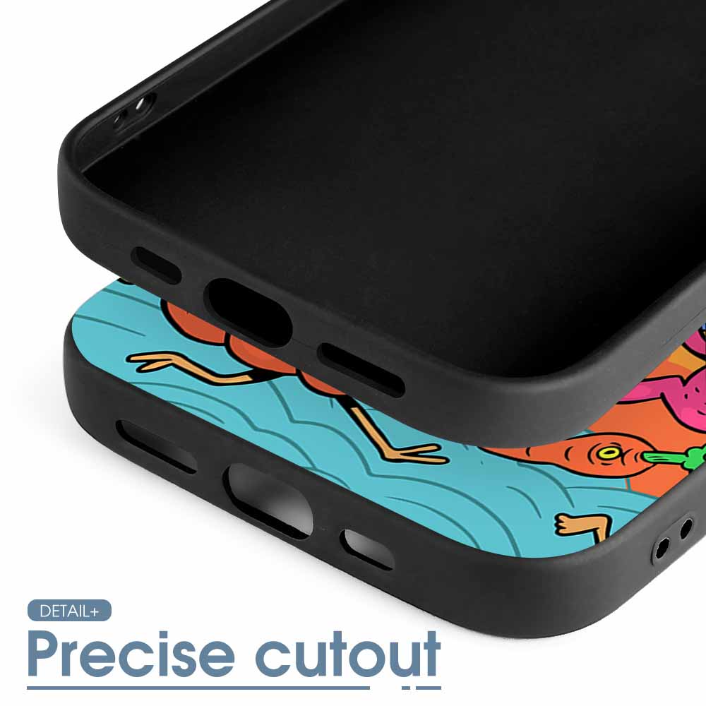iPhone 15 series case, black TPU with precise cutout, shockproof design