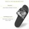 Black PVC home slippers with unique pattern, durable and wear-resistant, perfect for home, beach, and pool use