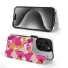 iPhone 15 phone case with floral print, TPU leather, card slot design for full protection.
