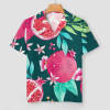 Silk pajama top with watermelon print. Comfortable sleepwear for casual wear and home wear.