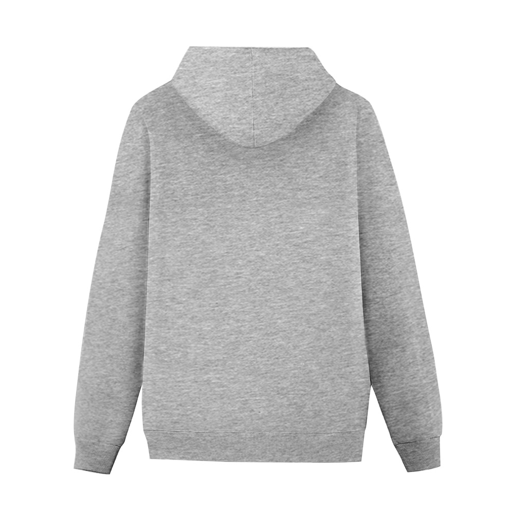 Men's Gray Fleece Hooded Sweatshirt - Back View
