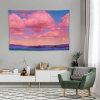 Pink cloud tapestry wall hanging decor, polyester fabric, soft and durable.