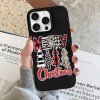 iPhone 16 Merry Christmas case, black TPU, holiday protection.