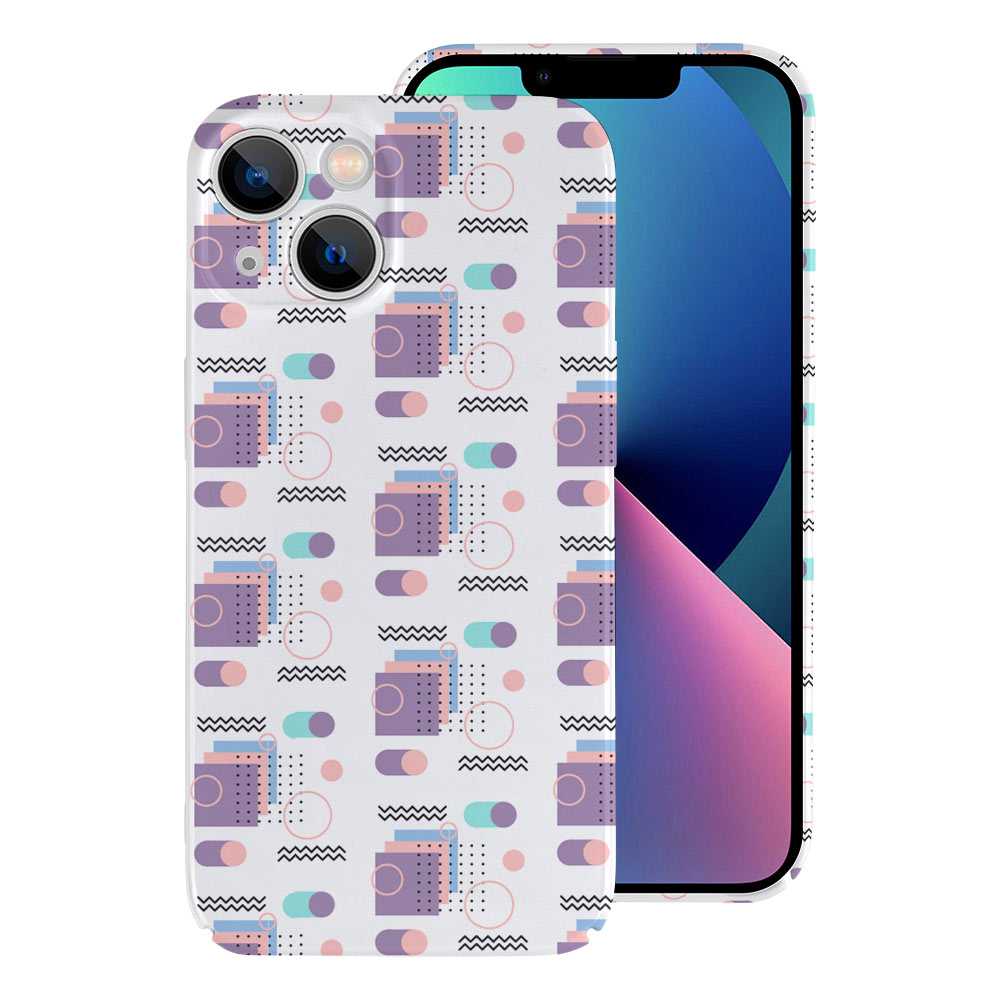iPhone 13 case with colorful pattern made of PC plastic, phone protection.