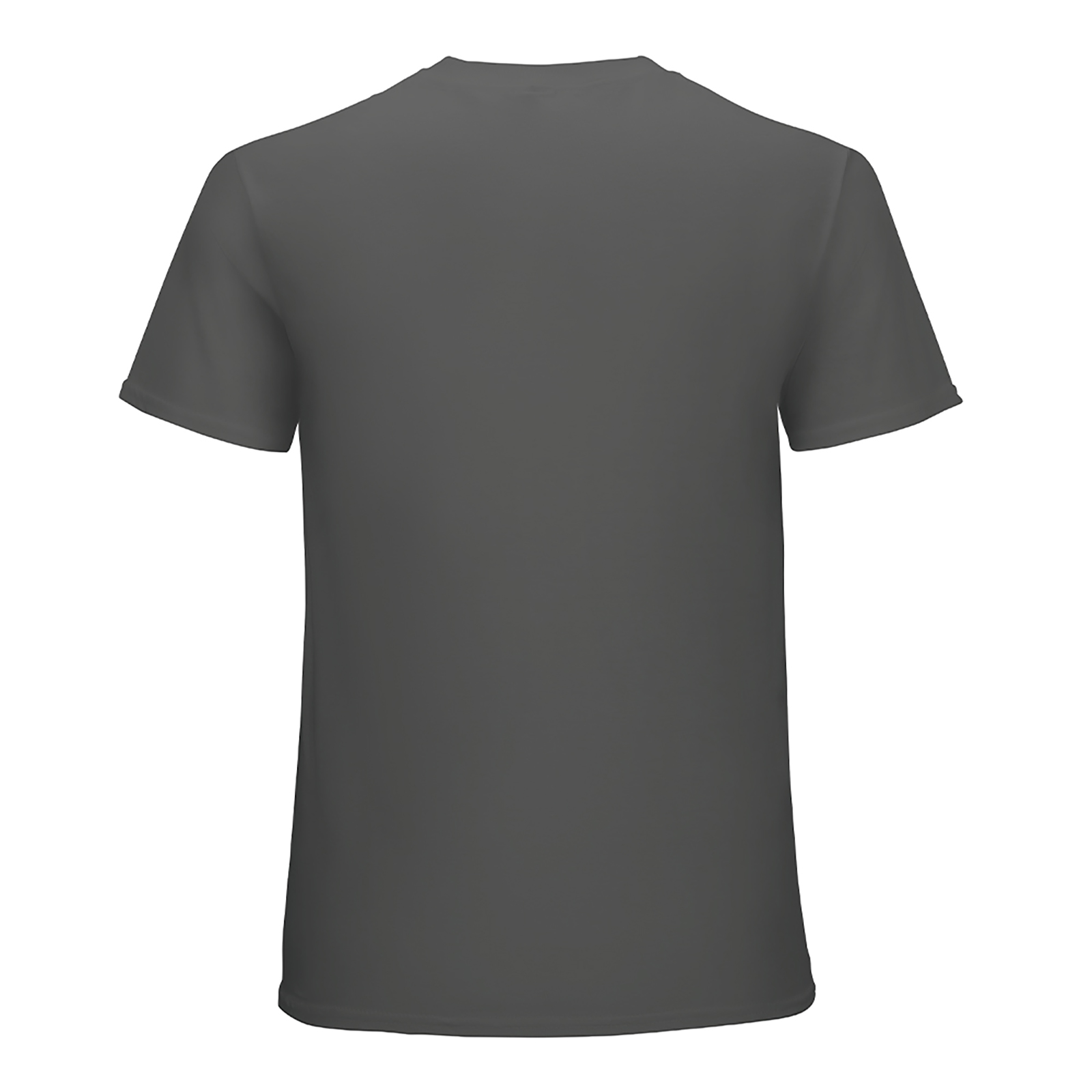 Men's dark gray 100% cotton t-shirt back view | Inkedjoy
