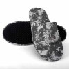 Home cotton mop - Gray camo pattern flannel slippers, TPR sole, indoor autumn and winter wear.