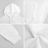 White cotton hooded sweater detail, showcasing fabric texture and design, comfortable youth fashion.