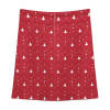 Red Zipper Skirt with white pattern. Air layer fabric, suitable for work or casual wear.