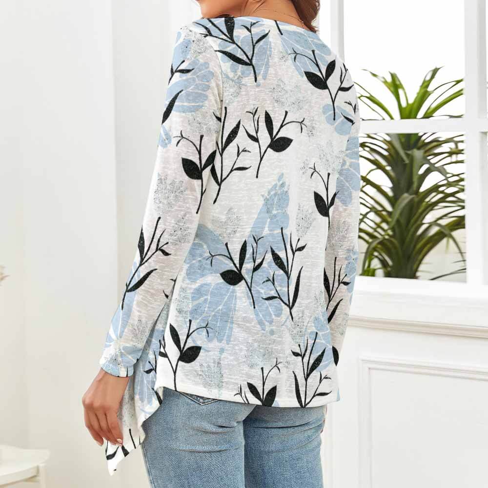 Floral knitted cardigan for women, long sleeves, open front, autumn winter fashion