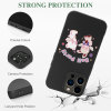 iPhone 13 case with "Doll Party" design, black TPU, wireless charging compatible, strong protection