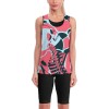 Women's pink and blue floral yoga vest, sweat-absorbing and comfortable for yoga and sports.