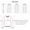 Men's crew neck long sleeve T-shirt size chart, 100% cotton fabric, Inkedjoy
