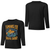 Black pure cotton long sleeve T-shirt with 'A SMOOTH SHAKER' graphic, casual wear.