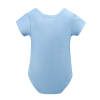 Light blue cotton baby bodysuit for babies 3-24 months. Soft and comfortable for newborns.
