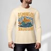 Cream pure cotton long sleeve T-shirt featuring 'ASMODUS SOULFUL SHAKER' graphic, casual wear.