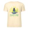 Cream cotton short-sleeved T-shirt with surfing print on the back, perfect for summer fashion