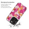 iPhone 15 case with floral pattern, shockproof, TPU leather, full protection