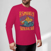 Red pure cotton long sleeve T-shirt featuring ASMODUS SOULFUL SHAKER graphic design for casual wear