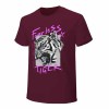Men's dark red cotton 'Fearless Tiger' graphic tee. collection. Front view.