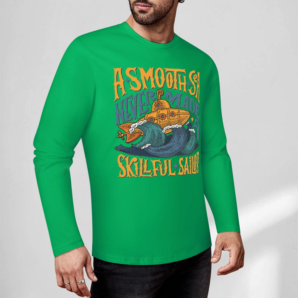 Green pure cotton long sleeve T-shirt featuring ASMODUS SOULFUL SHAKER graphic, casual wear.