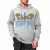Grey cotton Surfing hoodie for men, loose fit design, suitable for daily wear, available in multiple colors.