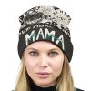 Polyester knitted hat with "MAMA" text design, suitable for winter wear
