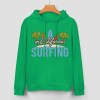 Green cotton California Surfing hoodie for daily wear. Loose fit design, comfortable and stylish.