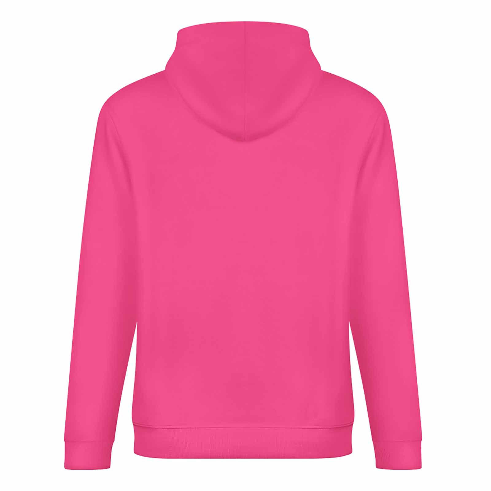 Hot pink 100% cotton hoodie, loose fit, comfortable daily wear, suitable for various body shapes.