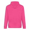 Hot pink 100% cotton hoodie, loose fit, comfortable daily wear, suitable for various body shapes.