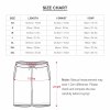 Men's Leisure Beach Suit size chart with length, bust, and waist measurements.