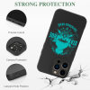iPhone 13 case strong protection, black TPU with glow-in-the-dark design, wireless charging compatible.
