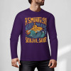 Purple pure cotton long sleeve T-shirt featuring 'A SMOOTH SHAKER' graphic design for casual wear.